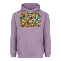 Lavender highland cow western background Heavyweight Hoodie - Jasminsmagicworld