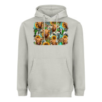 Moon Dust highland cow western background Heavyweight Hoodie - Jasminsmagicworld