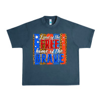 Midnight Navy land of the free th of july brushstroke Urban Heavy Tee - Jasminsmagicworld