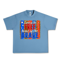 Pebble Blue land of the free th of july brushstroke Urban Heavy Tee - Jasminsmagicworld