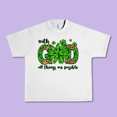 With God All Things Are Possible St. Patrick's Day Urban Heavy Tee Designed By Lillyallendesigns