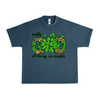 Midnight Navy With god all things are possible St. Patrick's Day Urban Heavy Tee - LillyAllenDesigns