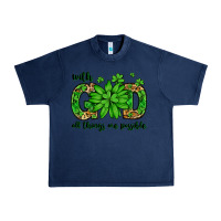 Navy With god all things are possible St. Patrick's Day Urban Heavy Tee - LillyAllenDesigns
