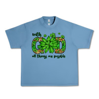 Pebble Blue With god all things are possible St. Patrick's Day Urban Heavy Tee - LillyAllenDesigns
