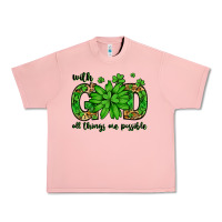 Salmon With god all things are possible St. Patrick's Day Urban Heavy Tee - LillyAllenDesigns
