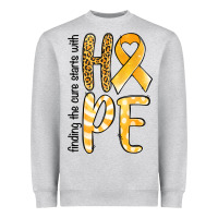 Heather Grey finding the cure starts with hope childhood cancer awareness Heavyweight Sweatshirt - Jasminsmagicworld