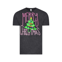 Vintage Black Merry Neon Christmas Vintage Tee - CowhideDigitalArt