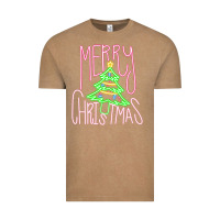 Vintage Coffee Merry Neon Christmas Vintage Tee - CowhideDigitalArt