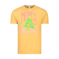 Vintage Mustard Merry Neon Christmas Vintage Tee - CowhideDigitalArt