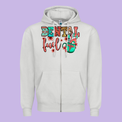 Dental Fuel Coffee Cup Zipper Hoodie Designed By Jasminsmagicworld