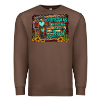 Chestnut Christmas begins with christ cross Premium Sweatshirt - Jasminsmagicworld