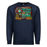 Navy Christmas begins with christ cross Premium Sweatshirt - Jasminsmagicworld