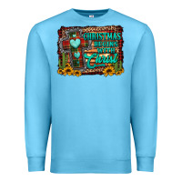 Ocean Blue Christmas begins with christ cross Premium Sweatshirt - Jasminsmagicworld