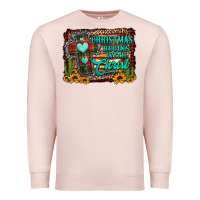 Pale Pink Christmas begins with christ cross Premium Sweatshirt - Jasminsmagicworld