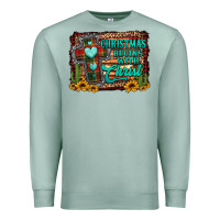 Seafoam Christmas begins with christ cross Premium Sweatshirt - Jasminsmagicworld
