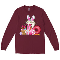 Burgundy Easter day coffee Long Sleeve Tee - CowhideDigitalArt