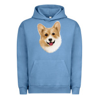 Pigment Pebble Blue Corgi Urban Hoodie - Jasminsmagicworld
