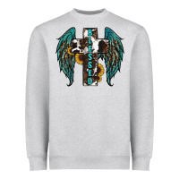 Heather Grey western wings cross blessed Heavyweight Sweatshirt - RanaPortraitStore