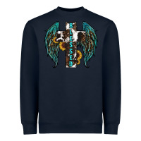 Navy western wings cross blessed Heavyweight Sweatshirt - RanaPortraitStore