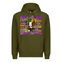 Army Green mardi gras cow Premium Hoodie - Artiststas
