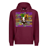 Burgundy mardi gras cow Premium Hoodie - Artiststas