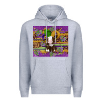 Heather Grey mardi gras cow Premium Hoodie - Artiststas