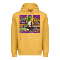 Mustard mardi gras cow Premium Hoodie - Artiststas
