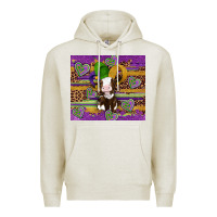Oatmeal Heather mardi gras cow Premium Hoodie - Artiststas