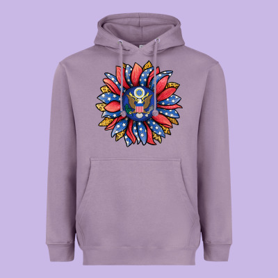 American Sunflower Heavyweight Hoodie Designed By Jasminsmagicworld