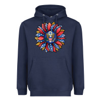 Navy american sunflower Heavyweight Hoodie - Jasminsmagicworld