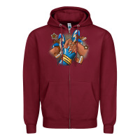 Burgundy Football afro girl sneakers Zipper Hoodie - RanaPortraitStore