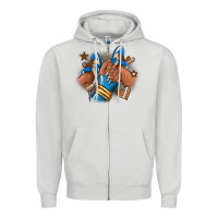 Football Afro Girl Sneakers Zipper Hoodie | Teevron