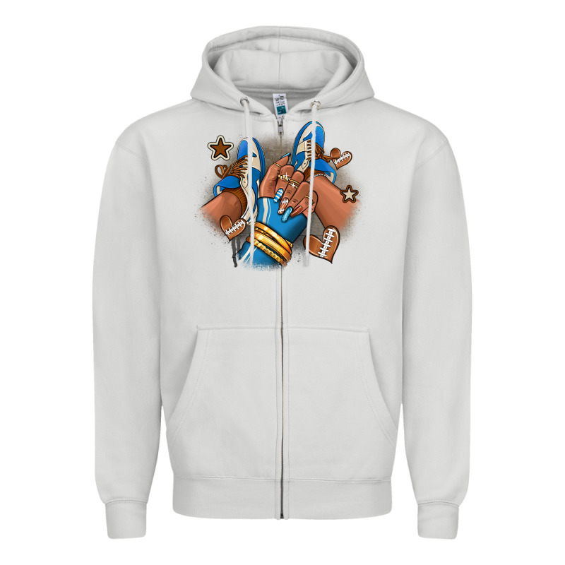 Football Afro Girl Sneakers Zipper Hoodie by RanaPortraitStore | Teevron