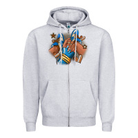 Heather Grey Football afro girl sneakers Zipper Hoodie - RanaPortraitStore