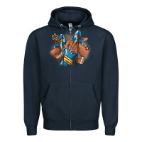 Navy Football afro girl sneakers Zipper Hoodie - RanaPortraitStore