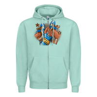 Seafoam Football afro girl sneakers Zipper Hoodie - RanaPortraitStore