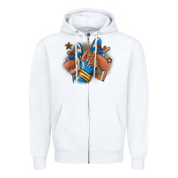 White Football afro girl sneakers Zipper Hoodie - RanaPortraitStore