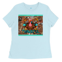 Baby Blue thankful tumbler Ladies Tee - BundleAndBundleShop