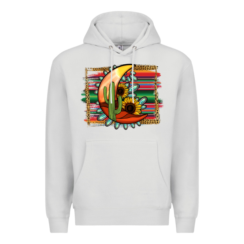 Desert Moon With Serape Background Premium Hoodie by Jasminsmagicworld | Teevron