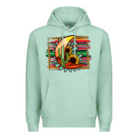 Seafoam Desert Moon With Serape Background Premium Hoodie - Jasminsmagicworld