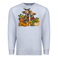Heather Grey Fall heifer cows Premium Sweatshirt - RanaPortraitStore