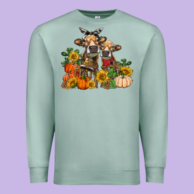 Fall Heifer Cows Premium Sweatshirt Designed By Ranaportraitstore