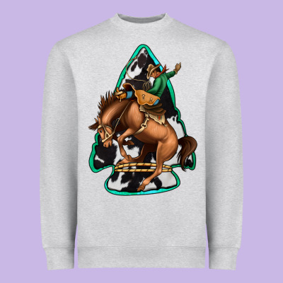 Bucking Bronco Arrowhead Heavyweight Sweatshirt Designed By Jasminsmagicworld