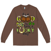 Chestnut It's a Good Day To Have a Lucky Day Long Sleeve Tee - CowhideDigitalArt