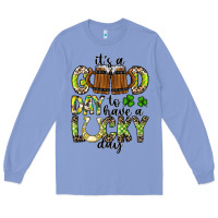 Colony Blue It's a Good Day To Have a Lucky Day Long Sleeve Tee - CowhideDigitalArt