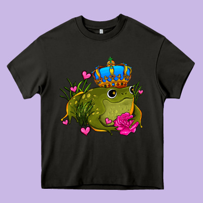 Valentines Day Frog Prince Olivia Heavy Core Tee Designed By Oliviacreatesart