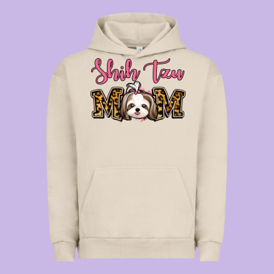 Shih Tzu Mom Urban Hoodie Designed By Jasminsmagicworld