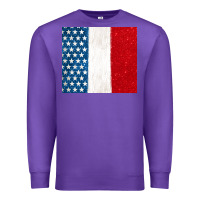 Purple custom text american flag(used font 'doctrin Premium Sweatshirt - Jasminsmagicworld