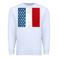 White custom text american flag(used font 'doctrin Premium Sweatshirt - Jasminsmagicworld