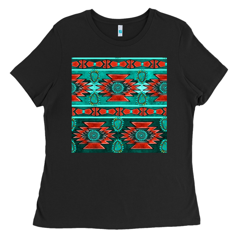 Native American Aztec Seamless Pattern 4 Ladies Tee by BundleAndBundleShop | Teevron